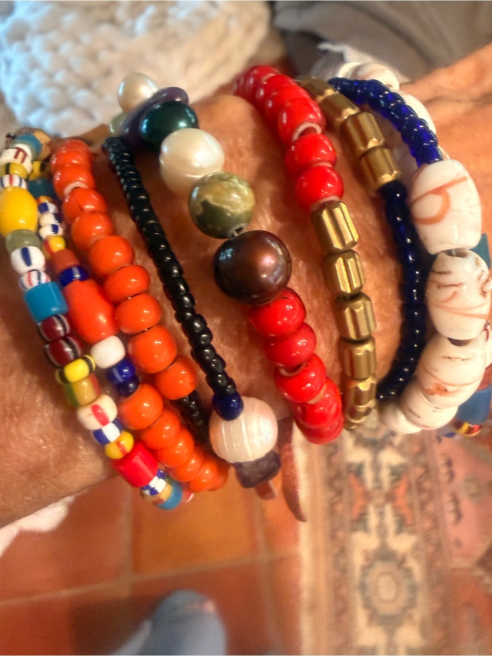 Multicolor Beaded Stack Bracelet Set - Women Jewelry